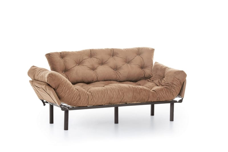 Maryborough 2-seter Rektangulær Nedfellbar Sovesofa 70x225 cm i Stoff - Brun - Møbler - Sofaer - Sovesofaer - 2 seters sovesofa