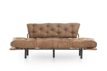 Maryborough 2-seter Rektangulær Nedfellbar Sovesofa 70x225 cm i Stoff - Brun - Møbler - Sofaer - Sovesofaer - 2 seters sovesofa
