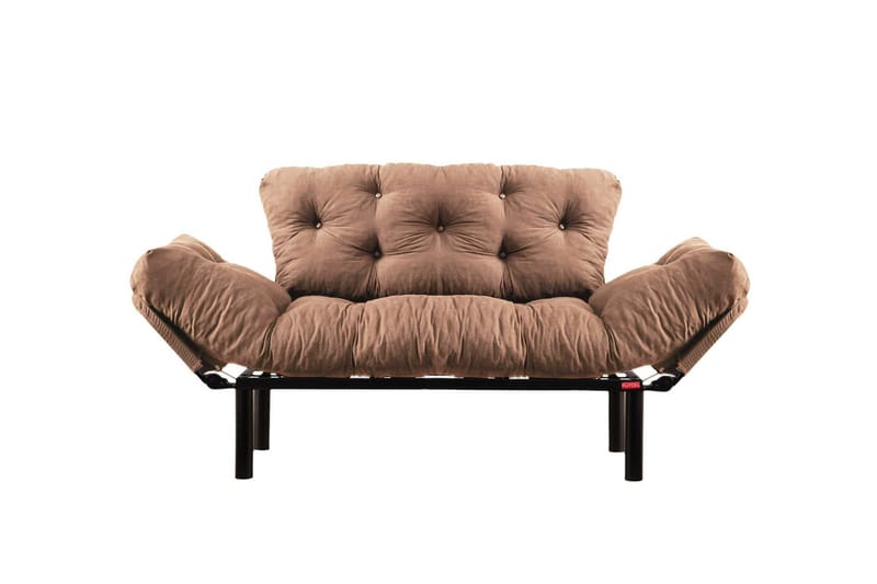 Maryborough 2-seter Rektangulær Sovesofa som Kan Felles Ut 70x187 cm i Stoff, Brun