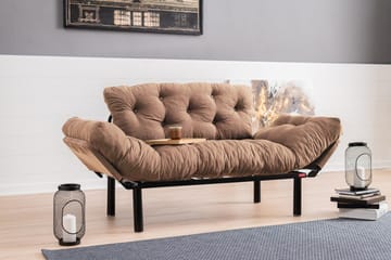 Maryborough 2-seter Rektangulær Sovesofa som Kan Felles Ut 70x187 cm i Stoff - Brun - Møbler - Sofaer - Sovesofaer - 2 seters sovesofa