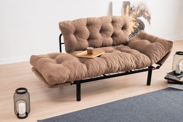Maryborough 2-seter Rektangulær Sovesofa som Kan Felles Ut 70x187 cm i Stoff - Brun - Møbler - Sofaer - Sovesofaer - 2 seters sovesofa