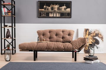 Maryborough 2-seter Rektangulær Sovesofa som Kan Felles Ut 70x187 cm i Stoff - Brun - Møbler - Sofaer - Sovesofaer - 2 seters sovesofa