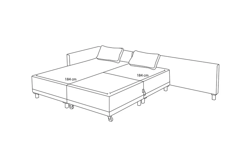 Matris 4-seters Sovesofa med Divan - Beige - Møbler - Sofaer - Sovesofaer - Sovesofa divan