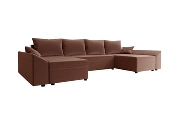 Midfeld 4-sits Hörnbäddsoffa NO_BRAND Brown - Møbler - Sofaer - Sovesofaer - Langsgående sovesofa