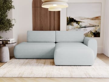 Milias 3-seters sovesofa med sjeselong til høyre og oppbevaring - Grå - Møbler - Sofaer - Sovesofaer - Hjørnesovesofa