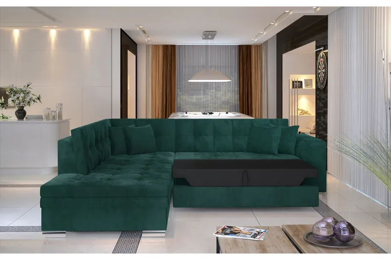 Moclino Hjørnesovesofa, Grønn