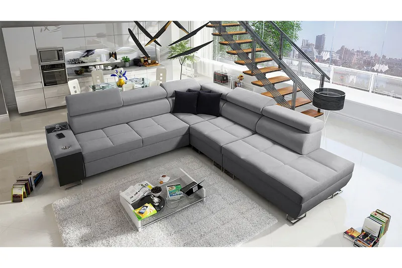 Morenia Sovesofa m. Sjeselong L-formet - Møbler - Sofaer - Sovesofaer - Hjørnesovesofa