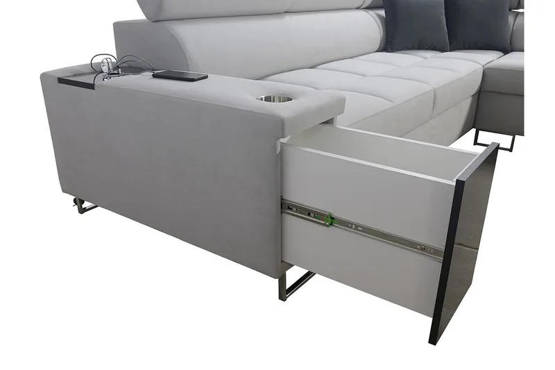 Morenia Sovesofa m. Sjeselong L-formet - Møbler - Sofaer - Sovesofaer - Hjørnesovesofa