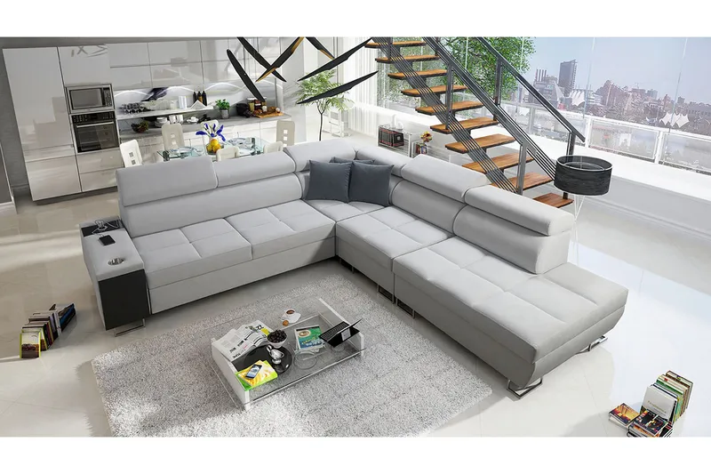 Morenia Sovesofa m. Sjeselong L-formet - Møbler - Sofaer - Sovesofaer - Hjørnesovesofa