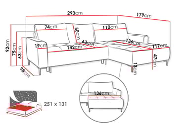 Morvian 3-seters sovesofa med divan - brun - Møbler - Sofaer - Sovesofaer - Hjørnesovesofa