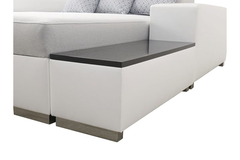 Mumtaz U-Sovesofa Divan Venstre - Hvit/Lysegrå - Møbler - Sofaer - Sovesofaer - Hjørnesovesofa