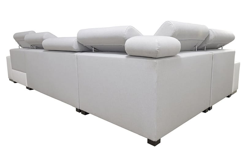 Mumtaz U-Sovesofa Divan Venstre - Hvit/Lysegrå - Møbler - Sofaer - Sovesofaer - Hjørnesovesofa