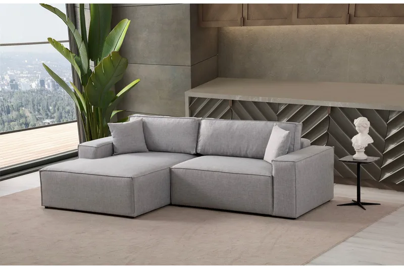 Munehiro Hjørnesovesofa - Lysegrå - Møbler - Sofaer - Sovesofaer - Sovesofa divan
