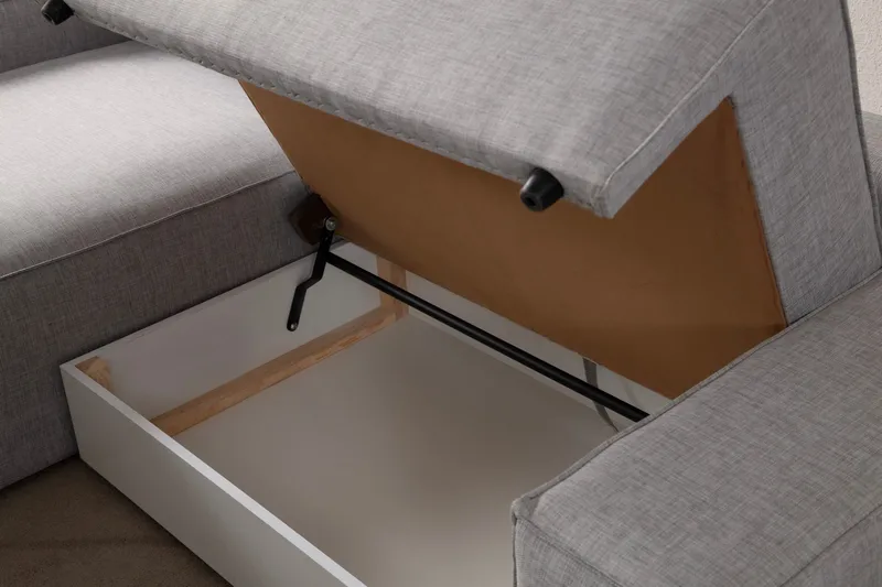 Munehiro Hjørnesovesofa - Lysegrå - Møbler - Sofaer - Sovesofaer - Sovesofa divan