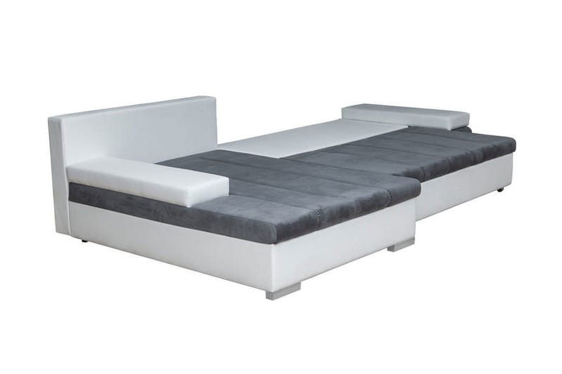 Naoma 3-seters Sovesofa med Divan L-formet Høyre med Oppbeva - Fløyel/Grå - Møbler - Sofaer - Sovesofaer - Langsgående sovesofa