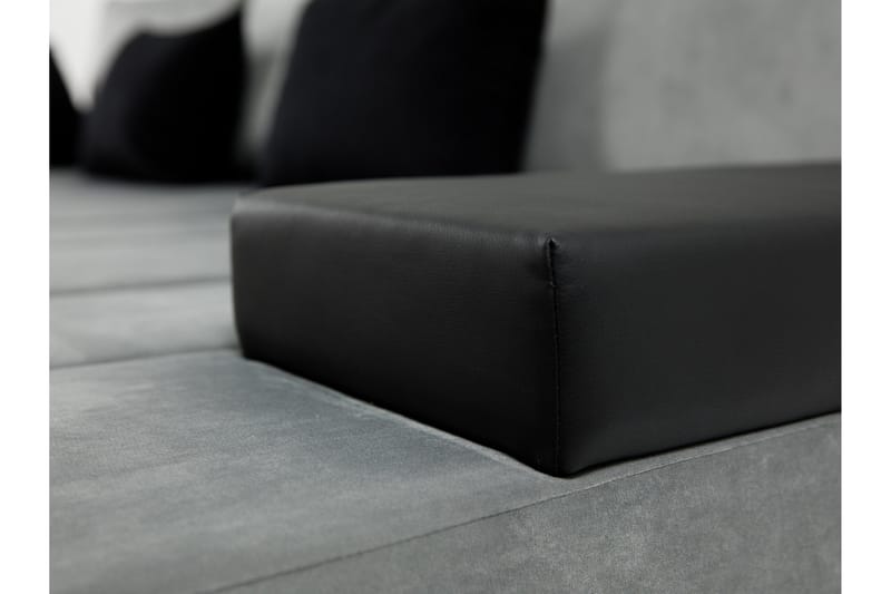 Naoma 3-seters Sovesofa med Divan L-formet Høyre med Oppbeva - Fløyel/Grå - Møbler - Sofaer - Sovesofaer - Langsgående sovesofa