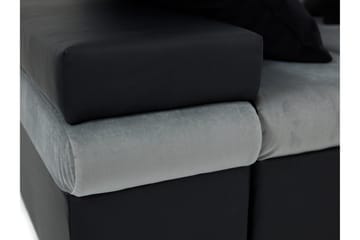 Naoma 3-seters Sovesofa med Divan L-formet Høyre med Oppbeva - Fløyel/Grå - Møbler - Sofaer - Sovesofaer - Langsgående sovesofa