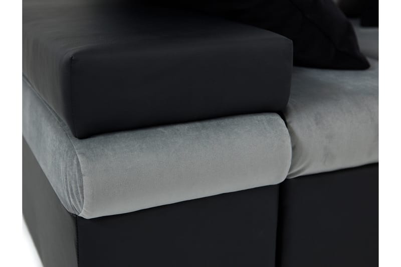 Naoma 3-seters Sovesofa med Divan L-formet Høyre med Oppbeva - Fløyel/Grå - Møbler - Sofaer - Sovesofaer - Langsgående sovesofa