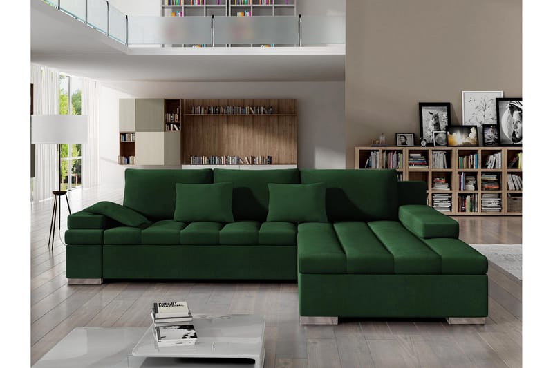 Naoma Sovesofa Med 3-Seters Divan, Svart