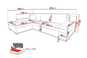 Naoma Sovesofa Med 3-Seters Divan - Svart/Brun - Møbler - Sofaer - Sovesofaer - Sovesofa divan
