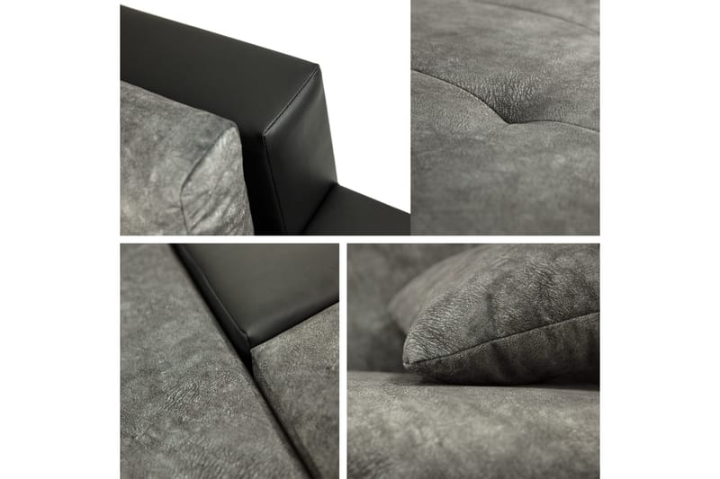 Naoma Sovesofa Med 3-Seters Divan - Svart/Brun - Møbler - Sofaer - Sovesofaer - Sovesofa divan