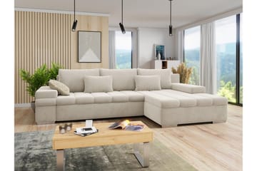 Naoma Sovesofa med Divan 4-sits - Beige - Møbler - Sofaer - Sovesofaer - Sovesofa divan