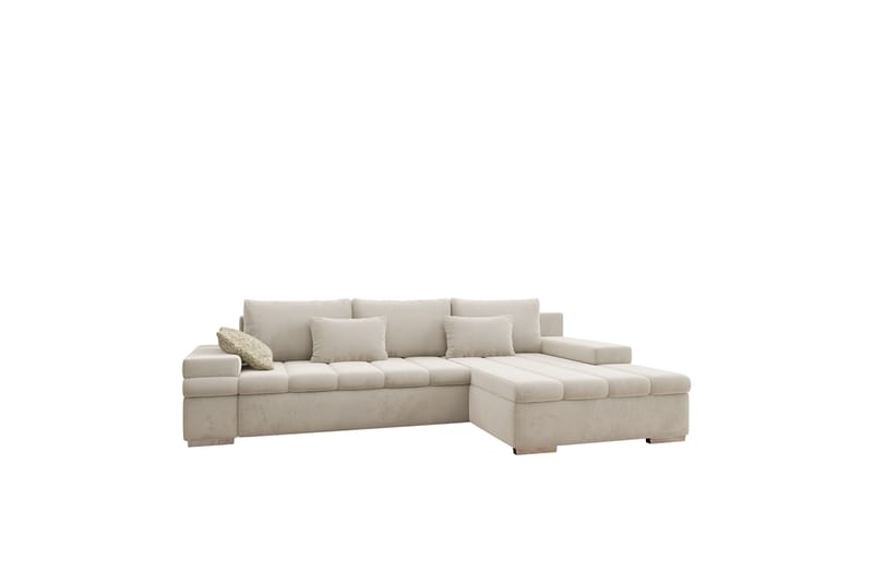 Naoma Sovesofa med Divan 4-sits - Beige - Møbler - Sofaer - Sovesofaer - Sovesofa divan