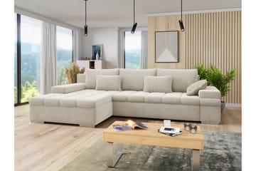 Naoma Sovesofa med Divan 4-sits - Beige - Møbler - Sofaer - Sovesofaer - Sovesofa divan