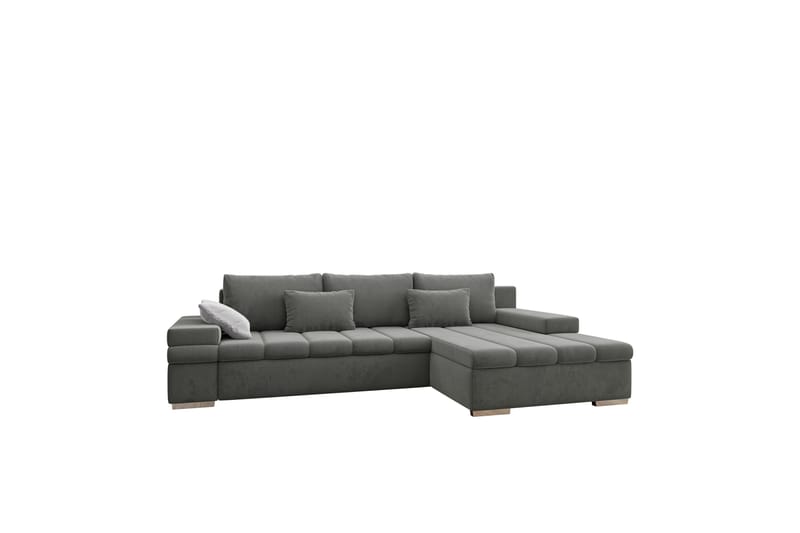 Naoma Sovesofa med Divan 4-sits - Grå - Møbler - Sofaer - Sovesofaer - Sovesofa divan
