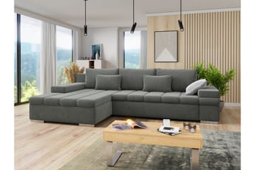 Naoma Sovesofa med Divan 4-sits - Grå - Møbler - Sofaer - Sovesofaer - Sovesofa divan