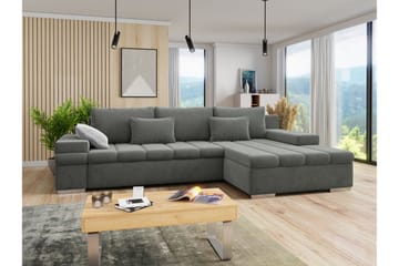 Naoma Sovesofa med Divan 4-sits - Grå - Møbler - Sofaer - Sovesofaer - Sovesofa divan
