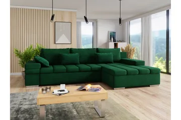 Naoma Sovesofa med Divan 4-sits - Grønn - Møbler - Sofaer - Sovesofaer - Sovesofa divan