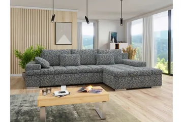 Naoma Sovesofa med Divan 4-sits - Marineblå - Møbler - Sofaer - Sovesofaer - Sovesofa divan