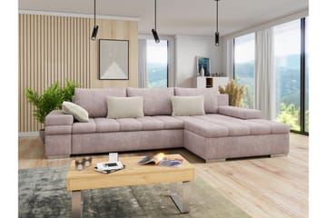 Naoma Sovesofa med Divan 4-sits - Rosa - Møbler - Sofaer - Sovesofaer - Sovesofa divan
