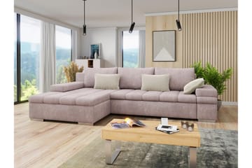 Naoma Sovesofa med Divan 4-sits - Rosa - Møbler - Sofaer - Sovesofaer - Sovesofa divan