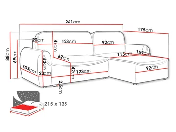Navrel 3-seters Sovesofa med Sjeselong og Oppbevaring - Beige - Møbler - Sofaer - Sovesofaer - Hjørnesovesofa