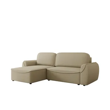 Navrel 3-seters Sovesofa med Sjeselong og Oppbevaring - Beige - Møbler - Sofaer - Sovesofaer - Hjørnesovesofa
