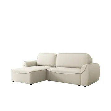 Navrel 3-seters Sovesofa med Sjeselong og Oppbevaring - Lys beige - Møbler - Sofaer - Sovesofaer - Hjørnesovesofa