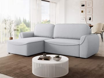 Navrel 3-seters Sovesofa med Sjeselong og Oppbevaring - Lys grå - Møbler - Sofaer - Sovesofaer - Hjørnesovesofa
