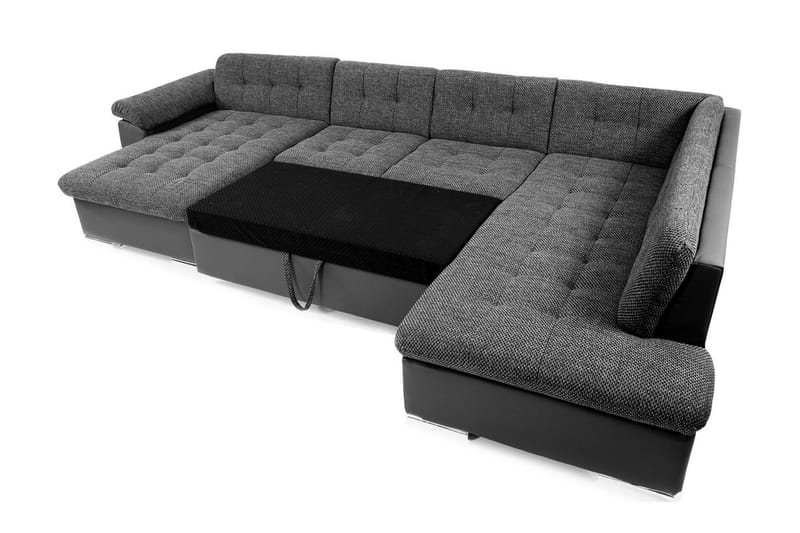 Niko U-sovesofa 350x205x76 cm - Grå - Møbler - Sofaer - Sovesofaer - Langsgående sovesofa