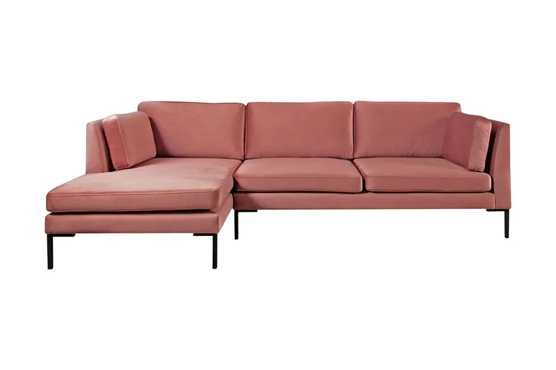 Ocean Hjørnesofa Venstre - Rosa - Møbler - Sofaer - Fløyelssofaer