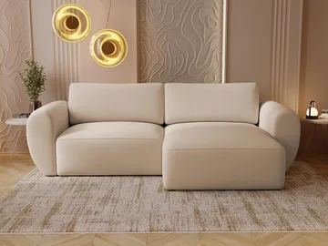 Osvar 3-seters sovesofa med sjeselong til høyre og oppbevaring - Beige - Møbler - Sofaer - Sovesofaer - Hjørnesovesofa
