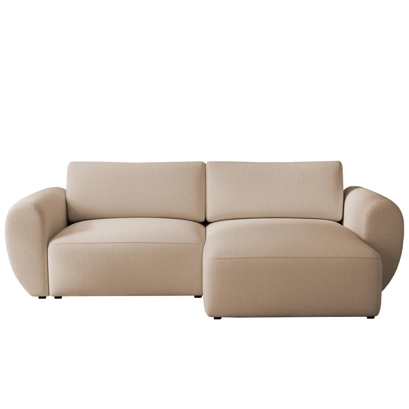 Osvar 3-seters sovesofa med sjeselong til høyre og oppbevaring, Beige