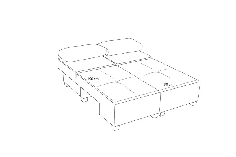 Perenna 3-seters Sovesofa - Grå - Møbler - Sofaer - Sovesofaer - 3 seters sovesofa