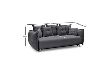 Puffin Sovesofa 3-seter - Antrasitt - Møbler - Sofaer - Sovesofaer - 3 seters sovesofa