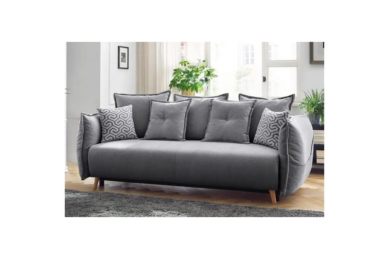 Puffin Sovesofa 3-seter - Grå - Møbler - Sofaer - Sovesofaer - 3 seters sovesofa