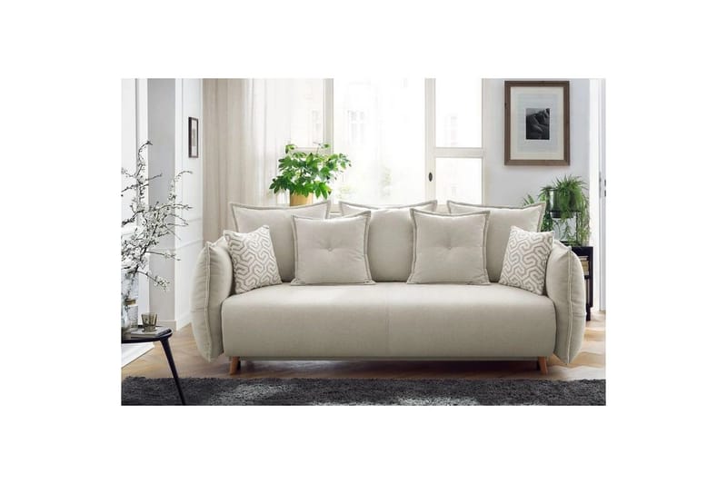 Puffin Sovesofa 3-seter - Kremhvit - Møbler - Sofaer - Sovesofaer - 3 seters sovesofa