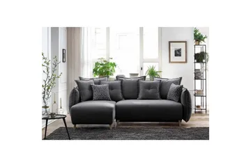Puffin Sovesofa med divan 3-seter - Antrasitt - Møbler - Sofaer - Sovesofaer - Sovesofa divan