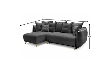 Puffin Sovesofa med divan 3-seter - Antrasitt - Møbler - Sofaer - Sovesofaer - Sovesofa divan