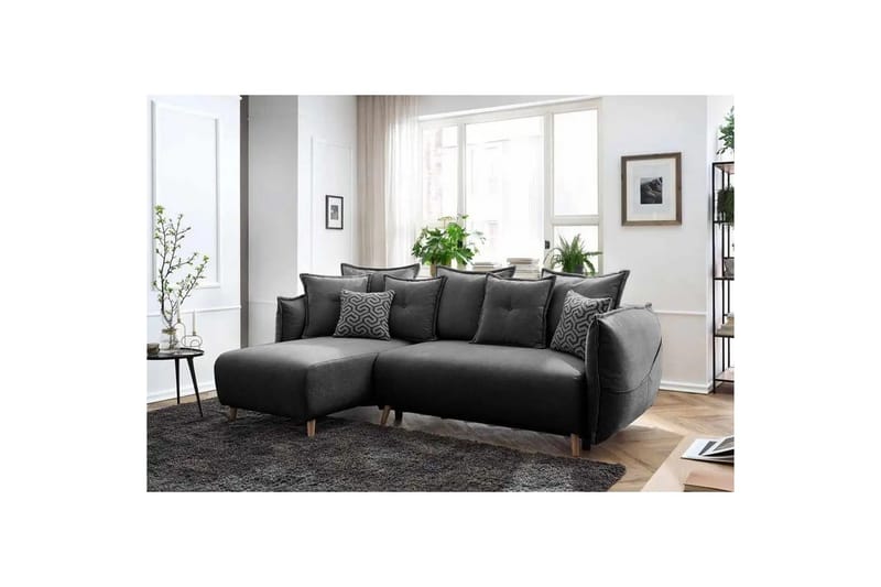Puffin Sovesofa med divan 3-seter - Antrasitt - Møbler - Sofaer - Sovesofaer - Sovesofa divan